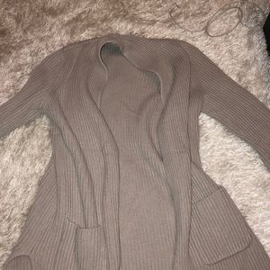 Grey Knitted open front Cardigan